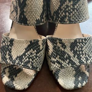 Madden girl snake skin block heel